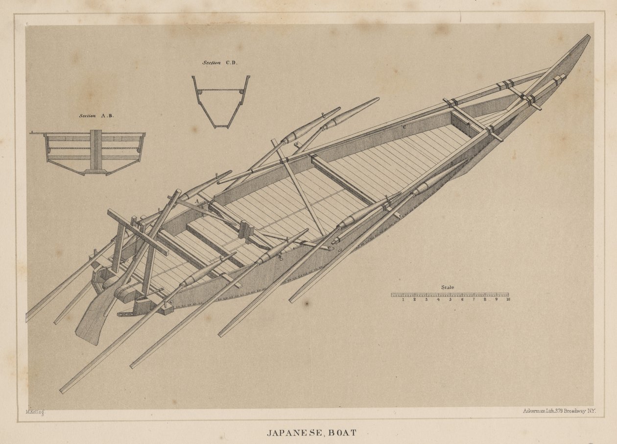 Japans Boot, 1855 door Miner Kilbourne Kellogg