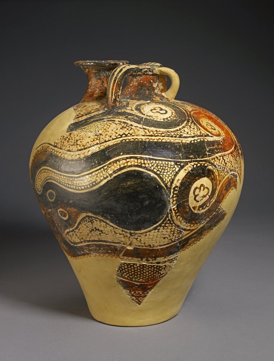 Aardewerken pot met octopusontwerp, Knossos, Kreta, Laat-Minoïsche periode II, c.1450-1400 v.Chr. door Minoan
