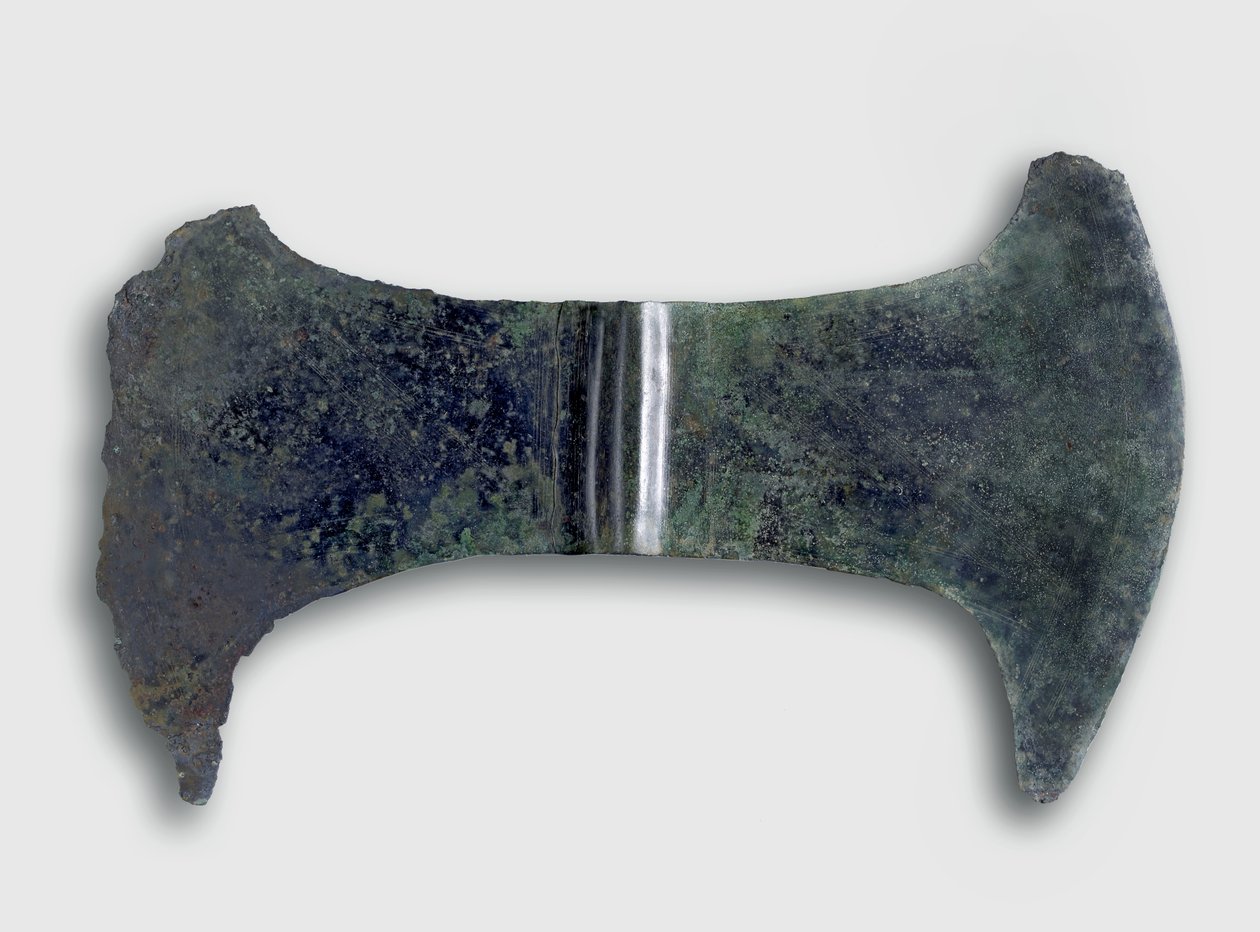 Votieve Dubbelbijl, Kreta, c.1700-1500 v.Chr. (brons) door Minoan