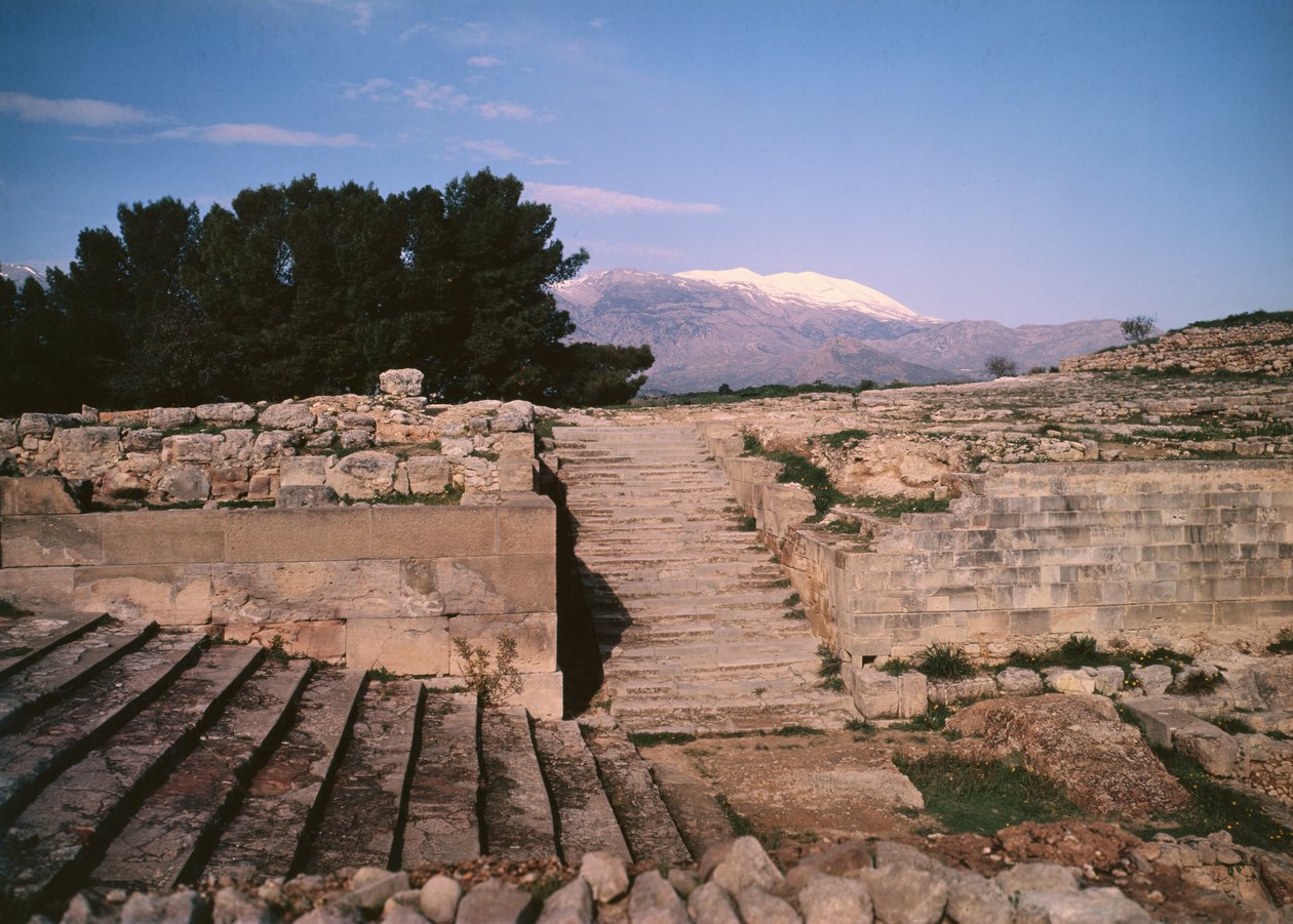 Uitzicht op het paleis, c.1900-1700 v.Chr. door Minoan