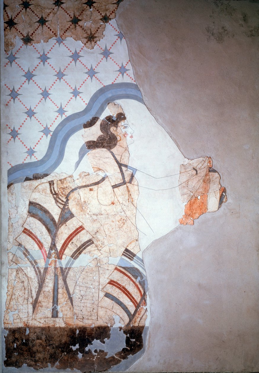 Vrouwelijke figuur (fresco) door Minoan