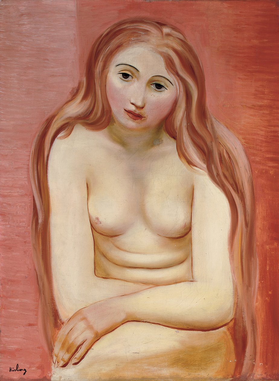 Zittend naakt; Nu assis door Moise Kisling