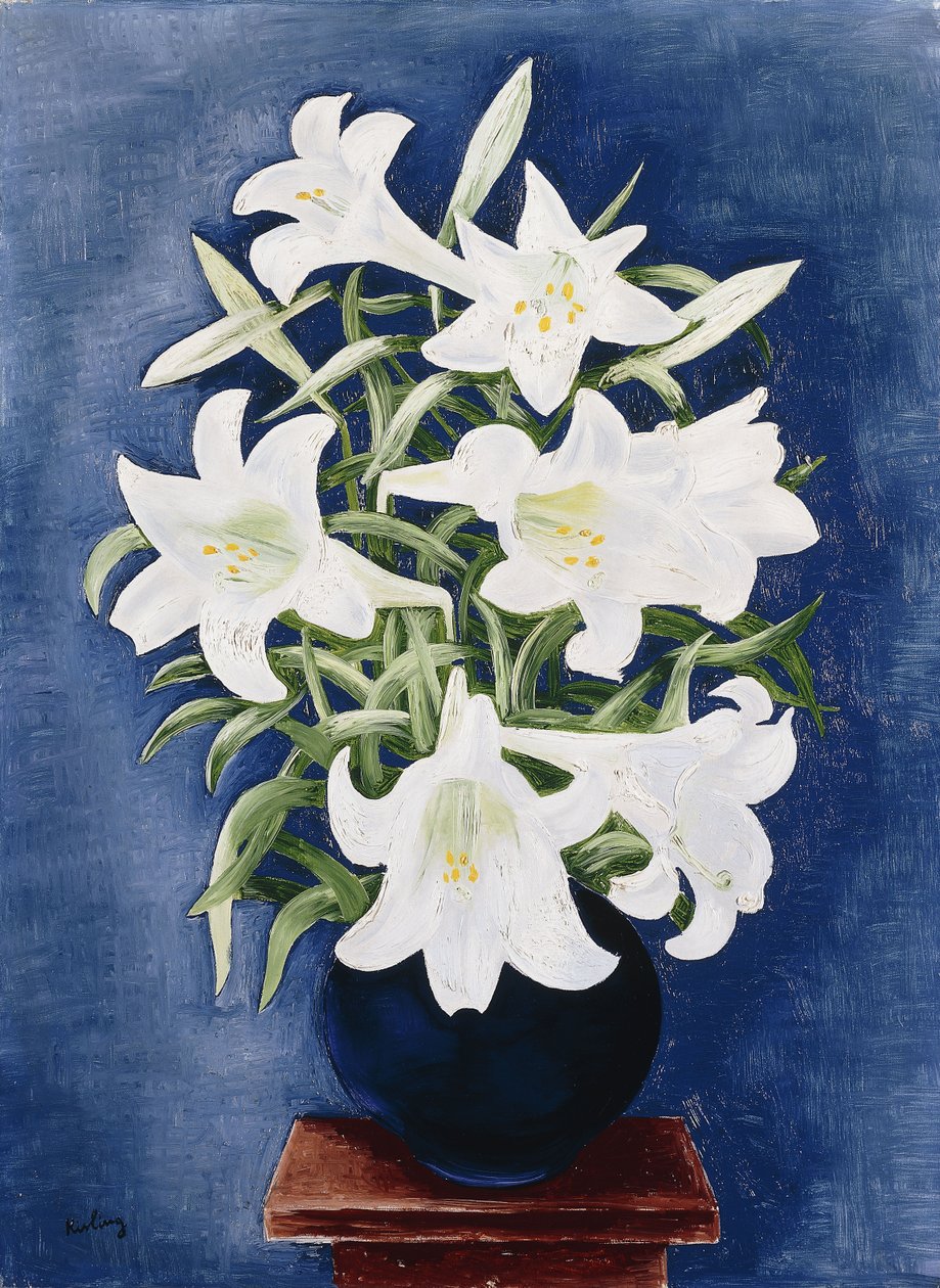 Vaas met lelies; Vaas de Lys door Moise Kisling