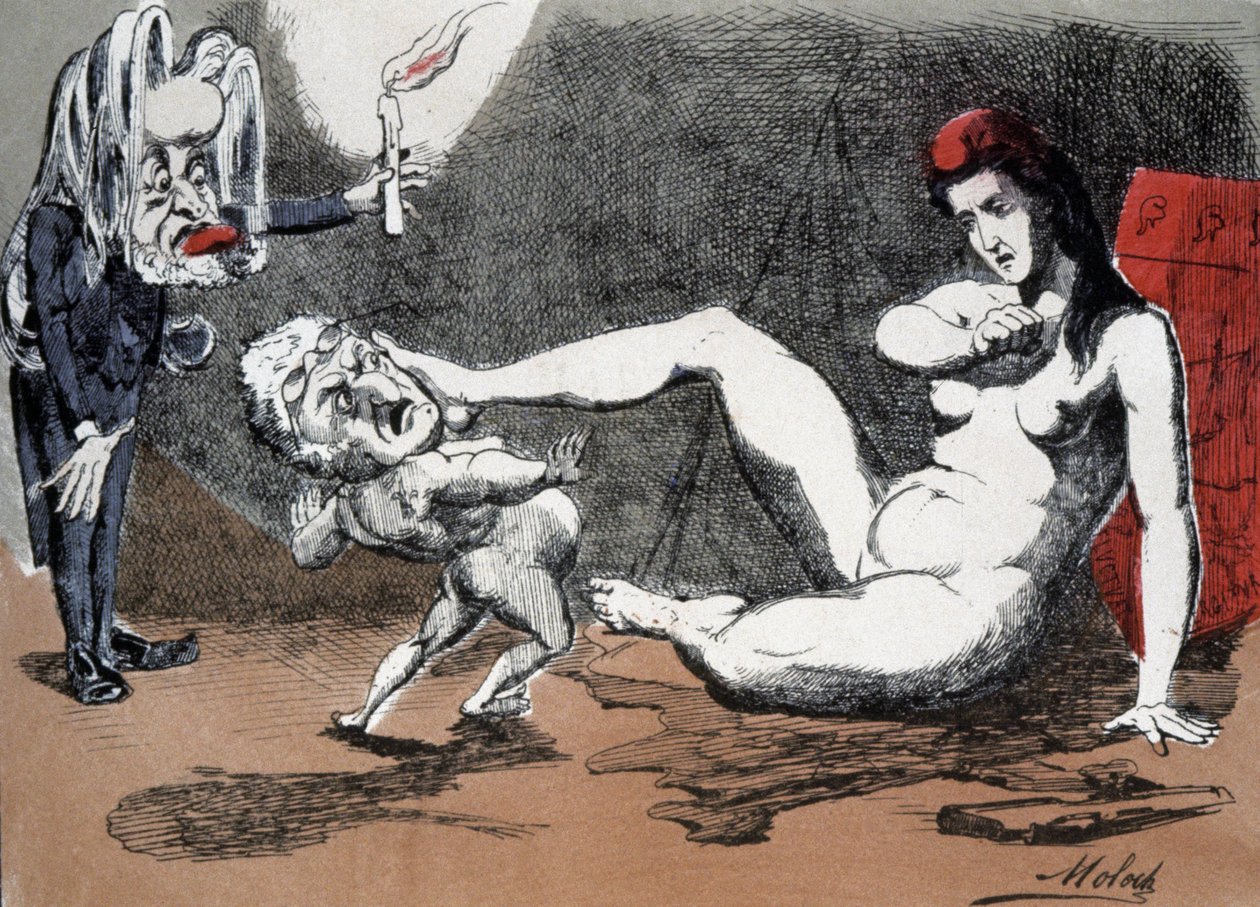 Thiers en Marianne door Moloch (1849 1909)