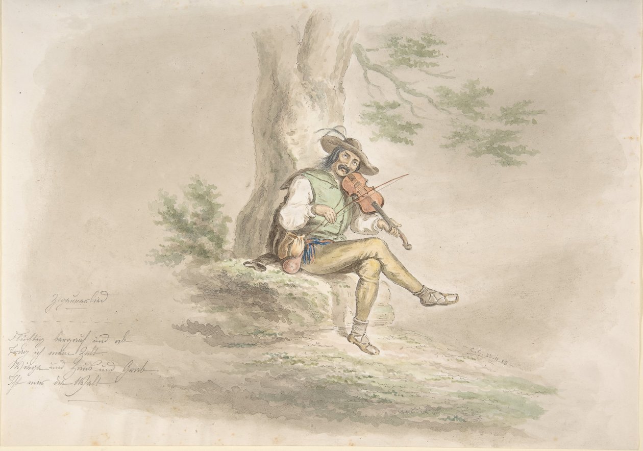 Zigeunerviolist, 1858 door Monogrammist CG