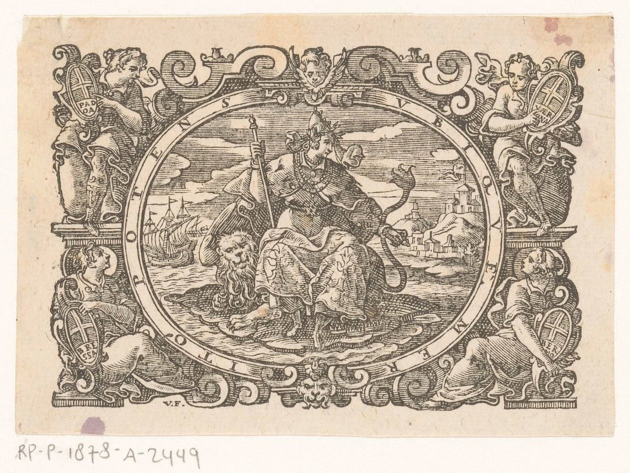 Stedenmaagd van Venetië door Monogrammist VF (graveur)