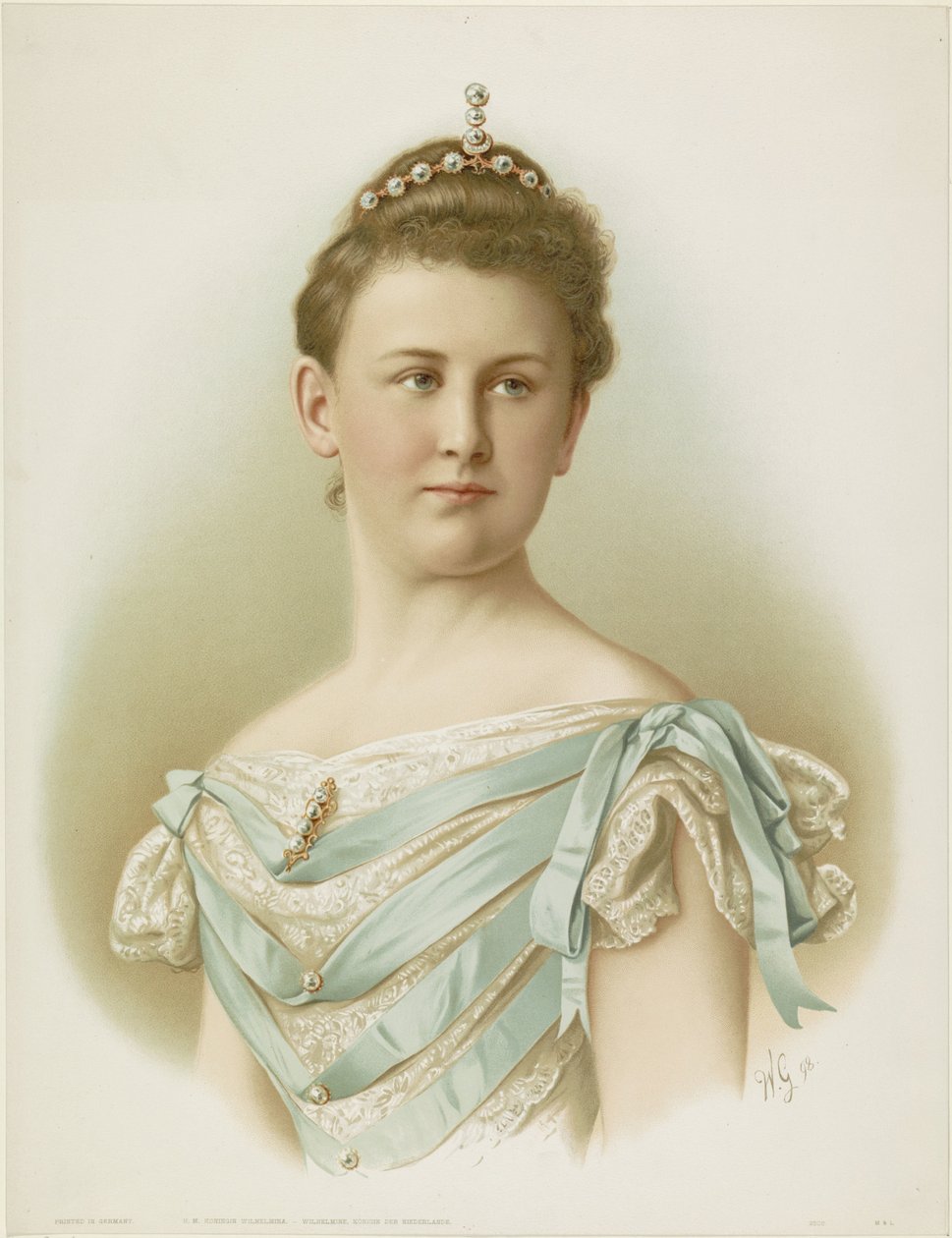 Portret van Wilhelmina, koningin der Nederlanden door Monogrammist WG