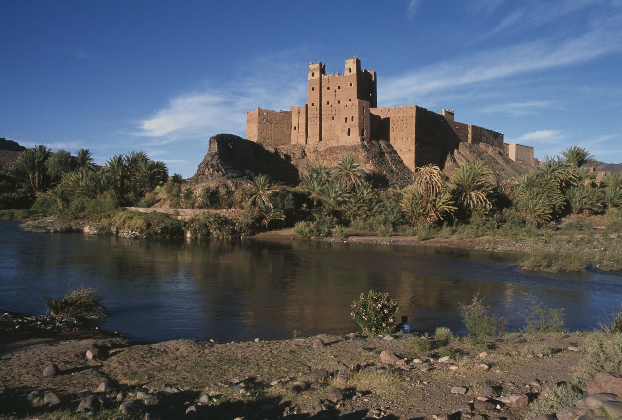 Uitzicht op een ksar, Dra-vallei door Moroccan School
