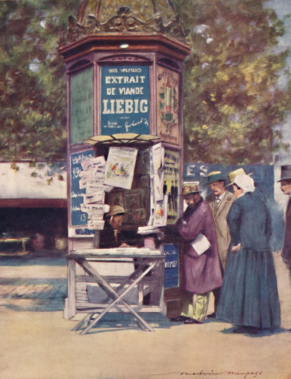 Een kiosk, Parijs, 1903 door Mortimer L Menpes