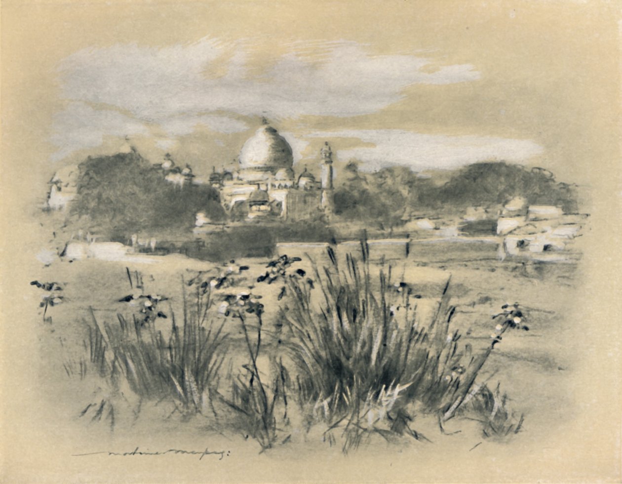 De Taj in Agra door Mortimer L Menpes