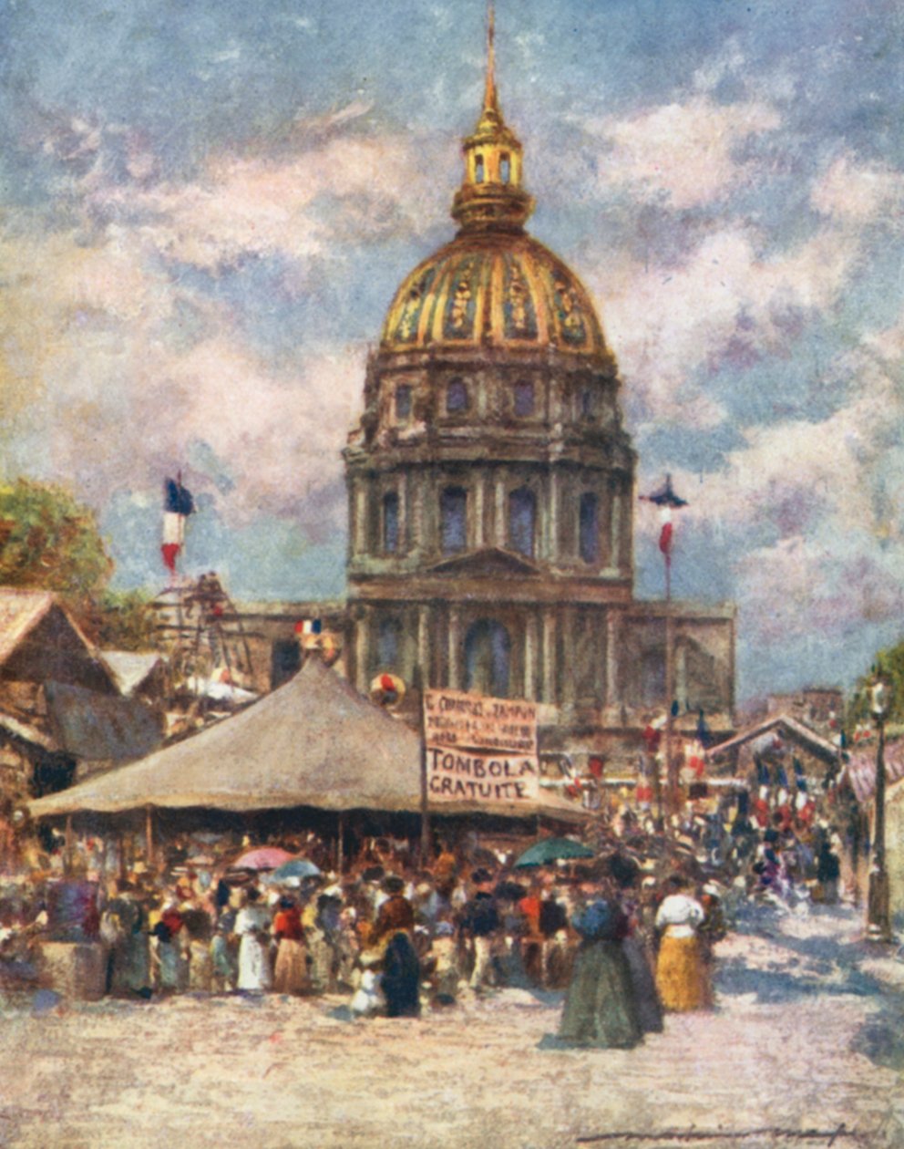 Hotel Des Invalides en Fête door Mortimer Ludington Menpes