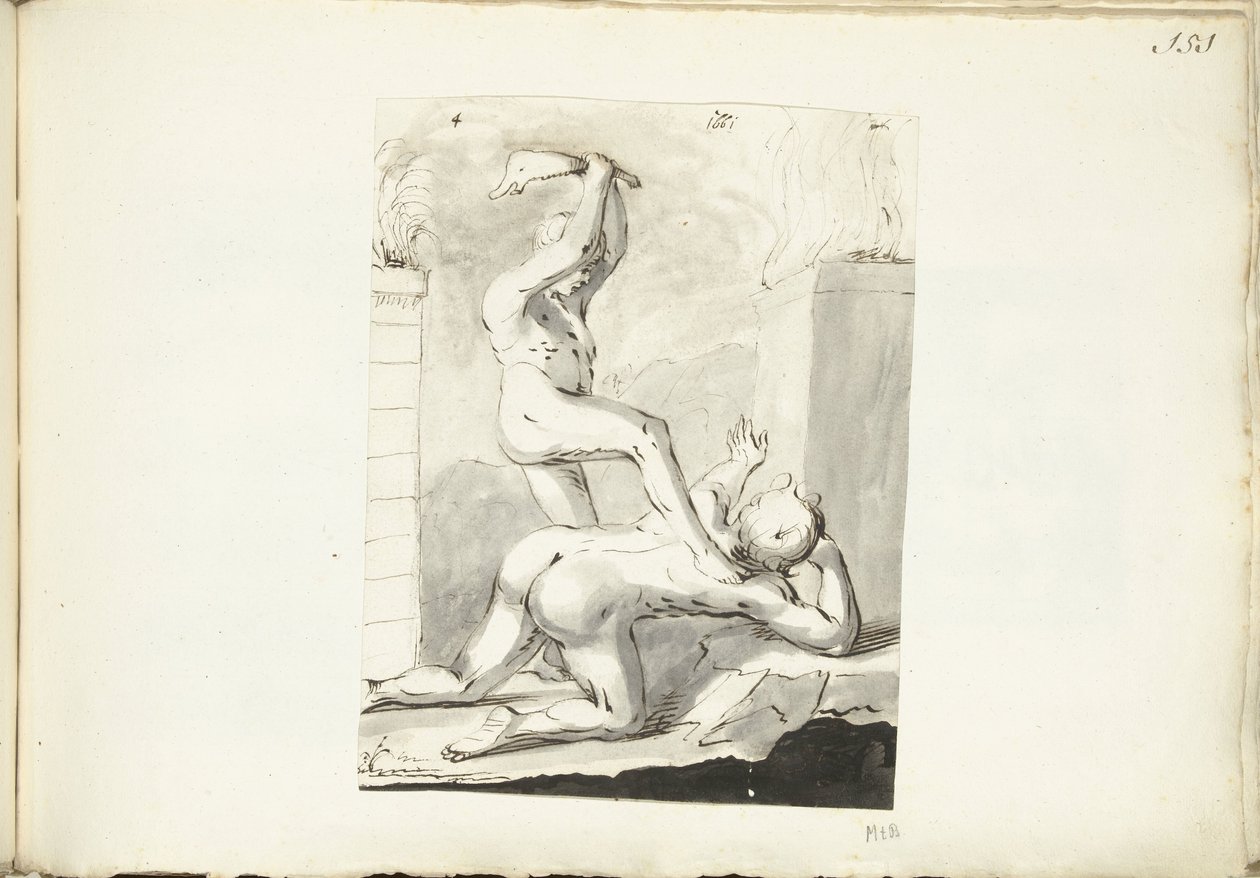 Kaïn doodt Abel door Moses Ter Borch