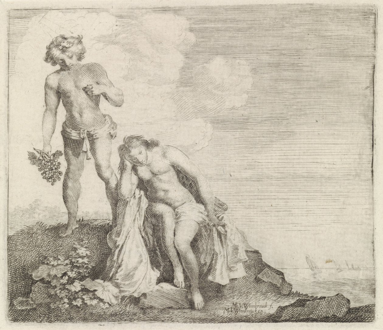 Bacchus vindt Adriadne op Naxos door Moyses van Wtenbrouck