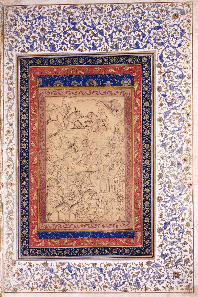 Rustem doodt Arjang Div, c.1630 door Mughal School