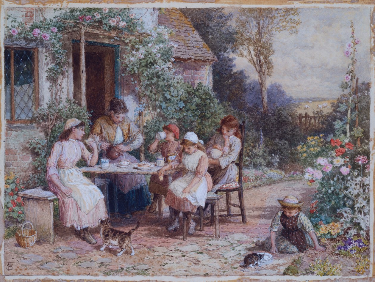 Theetijd door Myles Birket Foster