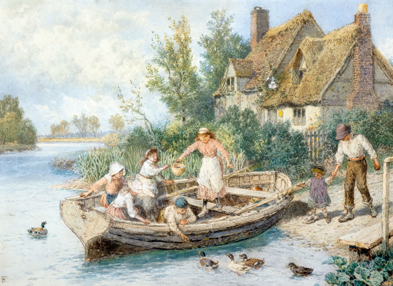 De veerboot door Myles Birket Foster