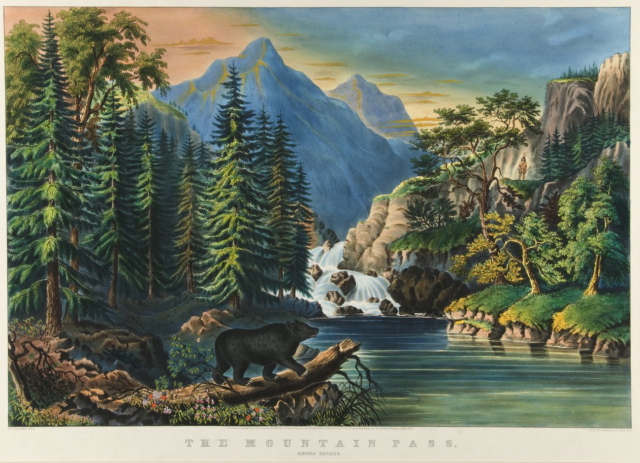 De Bergpas: Sierra Nevada, 1867 door Nathaniel Currier