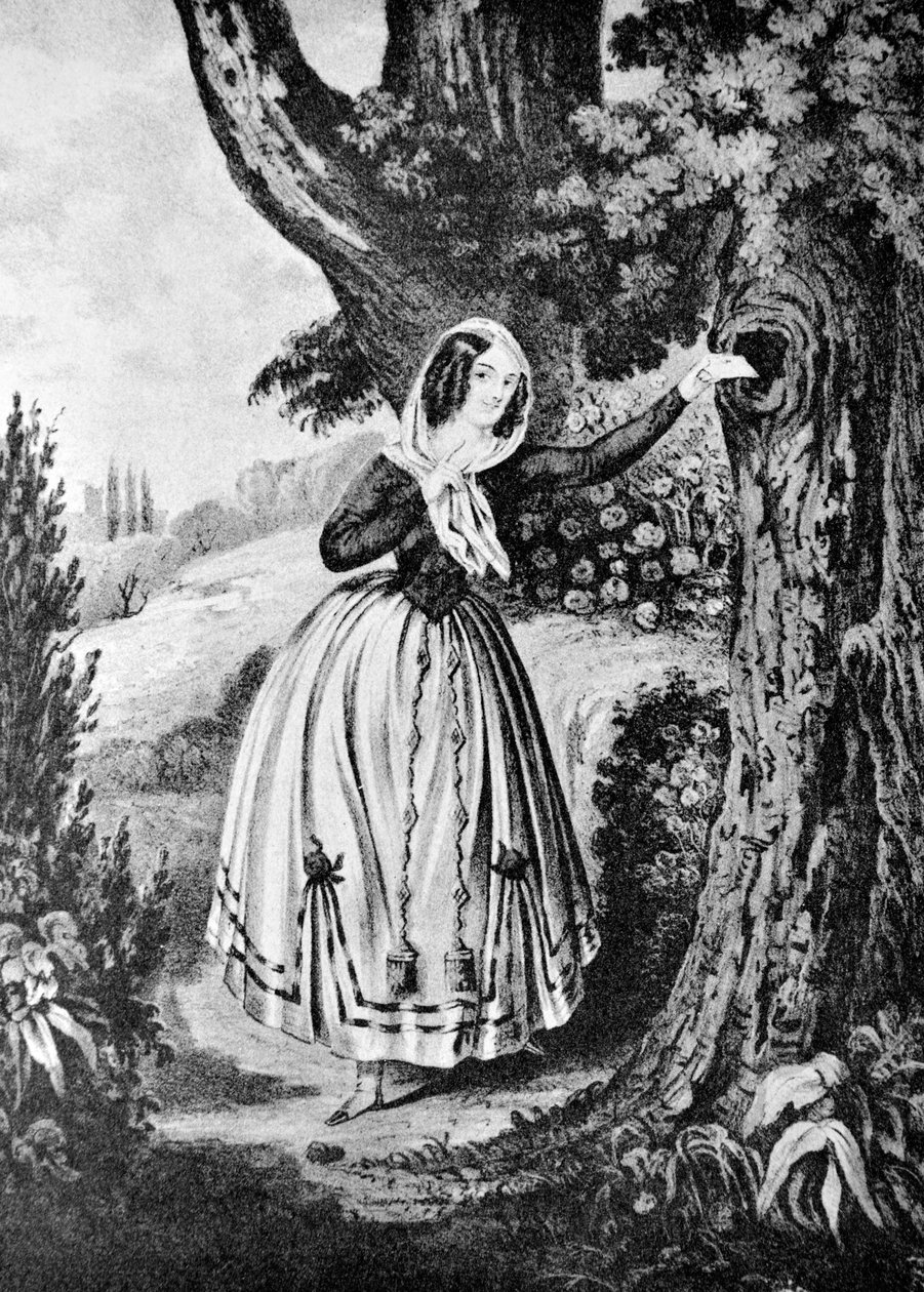 Illustratie van Currier & Ives 19e Eeuw. Mijn Eerste Liefde door N. and Ives, J.M. Currier