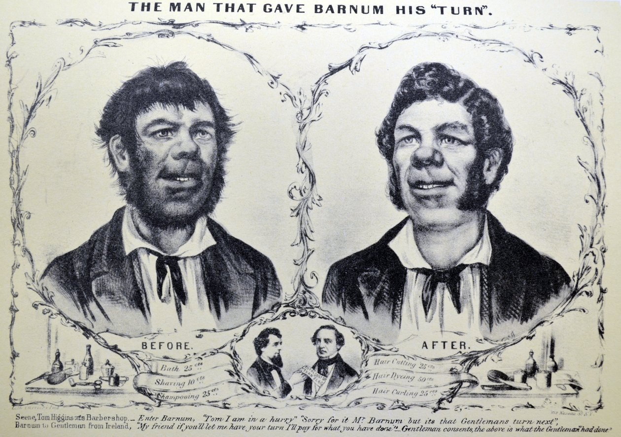 De Man die Barnum zijn Kans gaf door N. and Ives, J.M. Currier