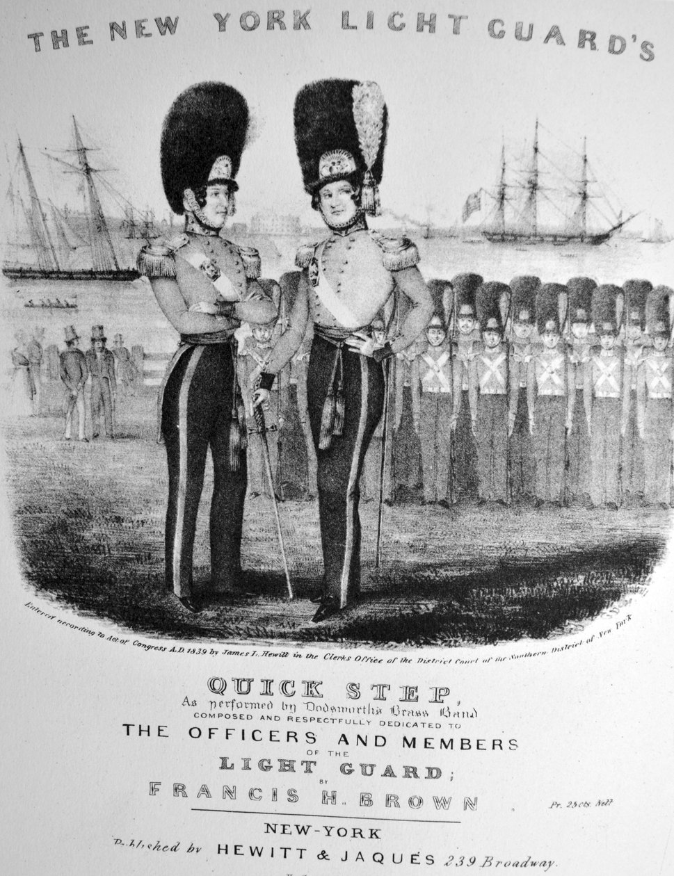 Illustratie van Currier & Ives 19e Eeuw. De New York Light Guards Quick Step door N. and Ives, J.M. Currier