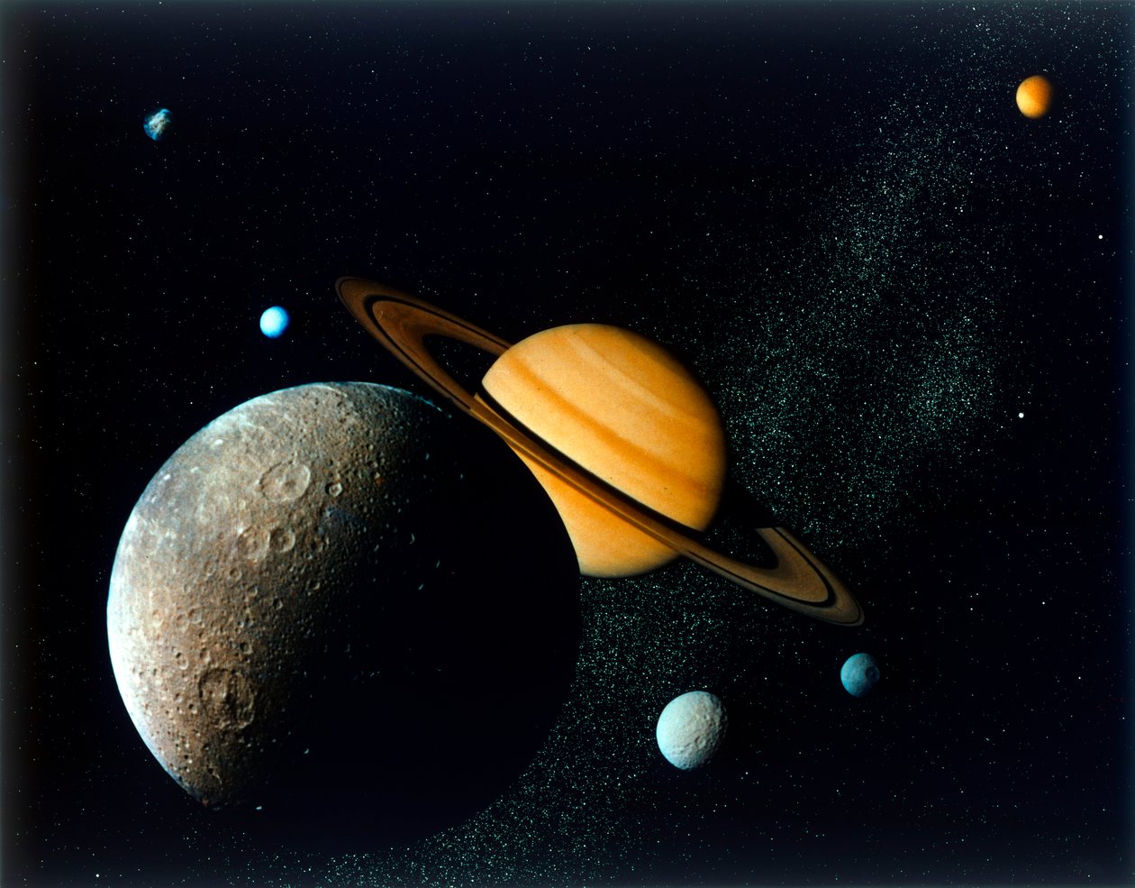 Saturnus Systeem van Voyager 1 door NASA Images