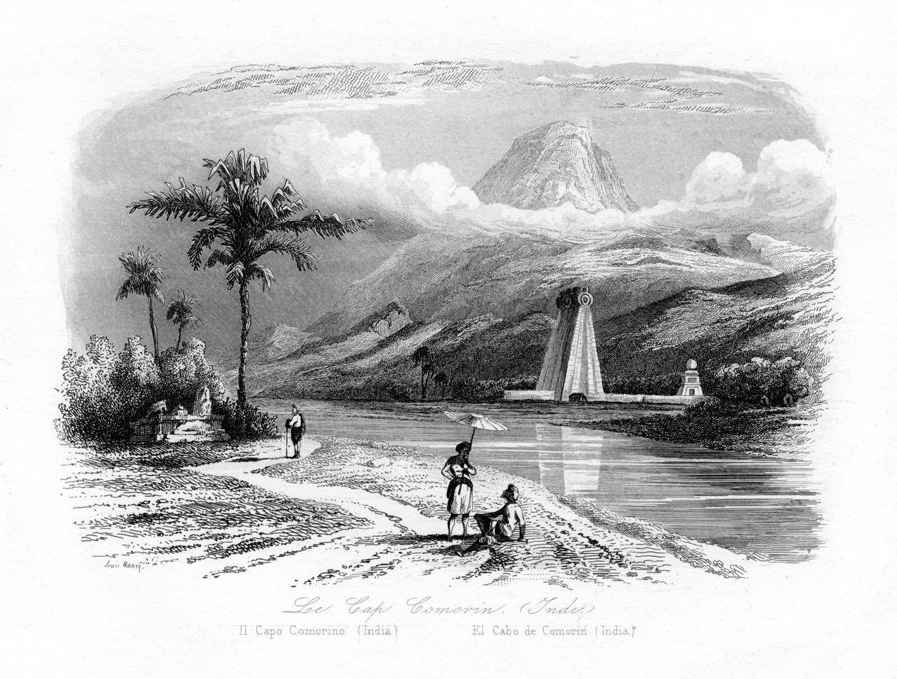 Kaap Comorin, India, ca. 1840 door N. Remond