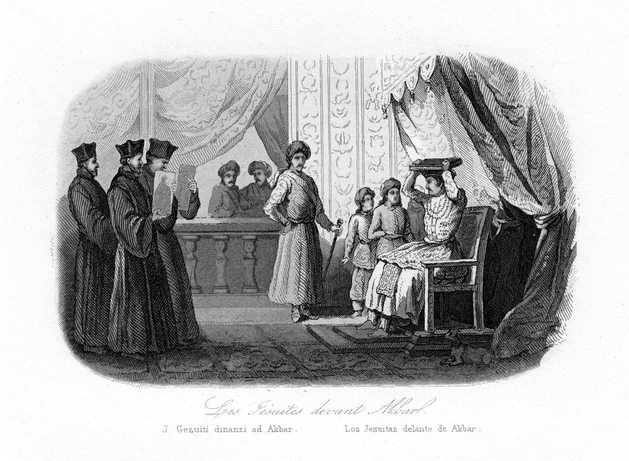 Jezuïeten voor Akbar door N. Remond