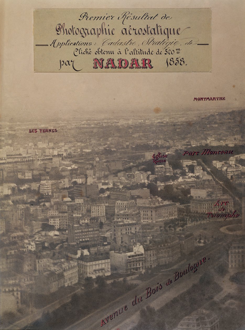 Luchtfoto van Parijs, c.1868 door Nadar