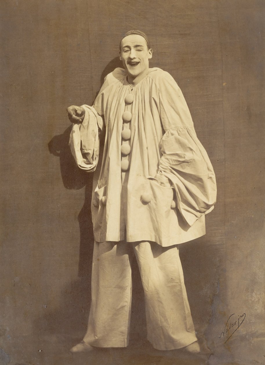 Lachende Pierrot door Nadar
