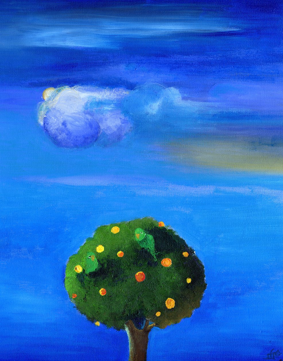 Zilveren Rand boven de Sinaasappelboom, 2012 door Nancy Moniz Charalambous
