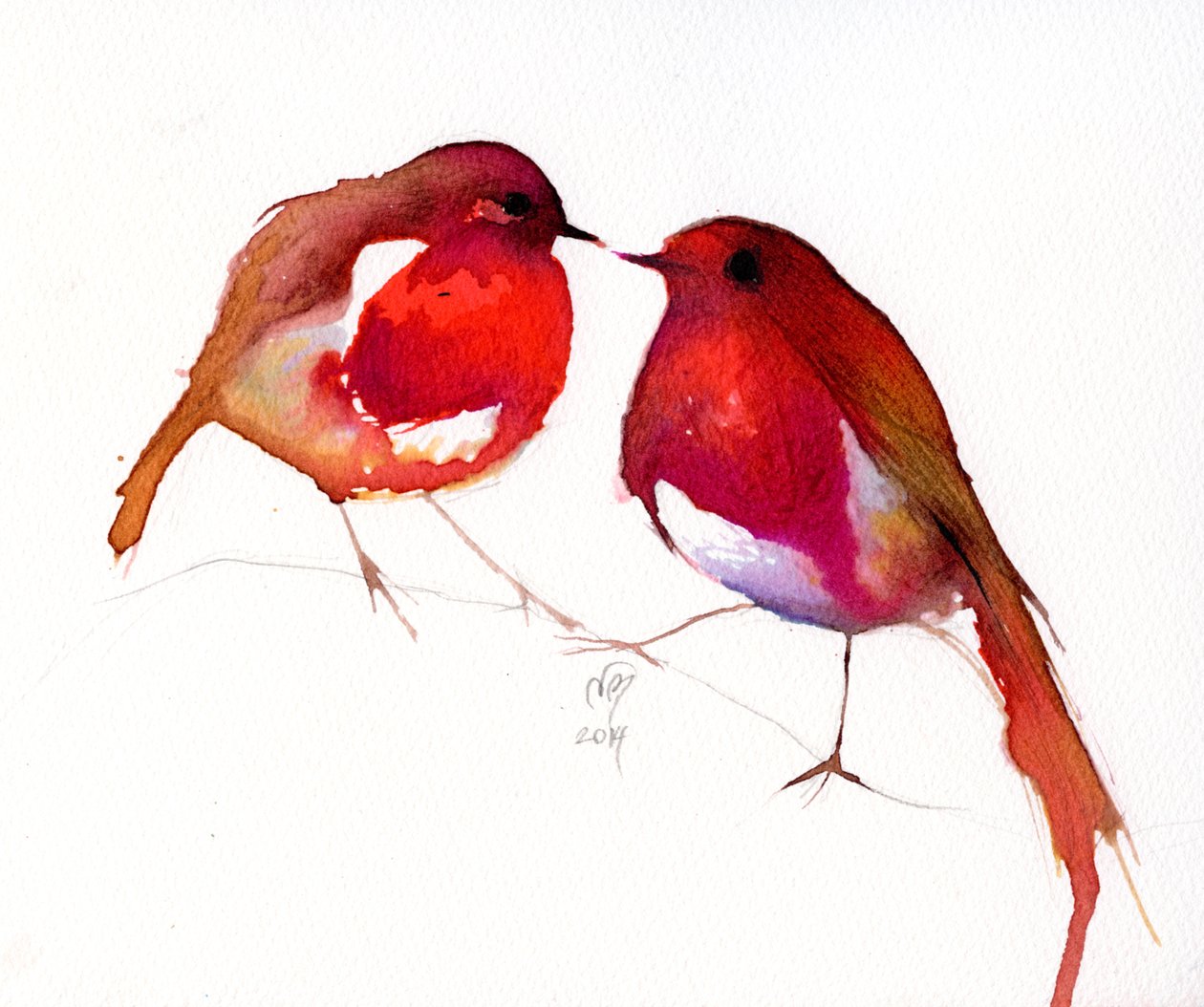 Twee Kleine Inktvogels, 2014 door Nancy Moniz Charalambous