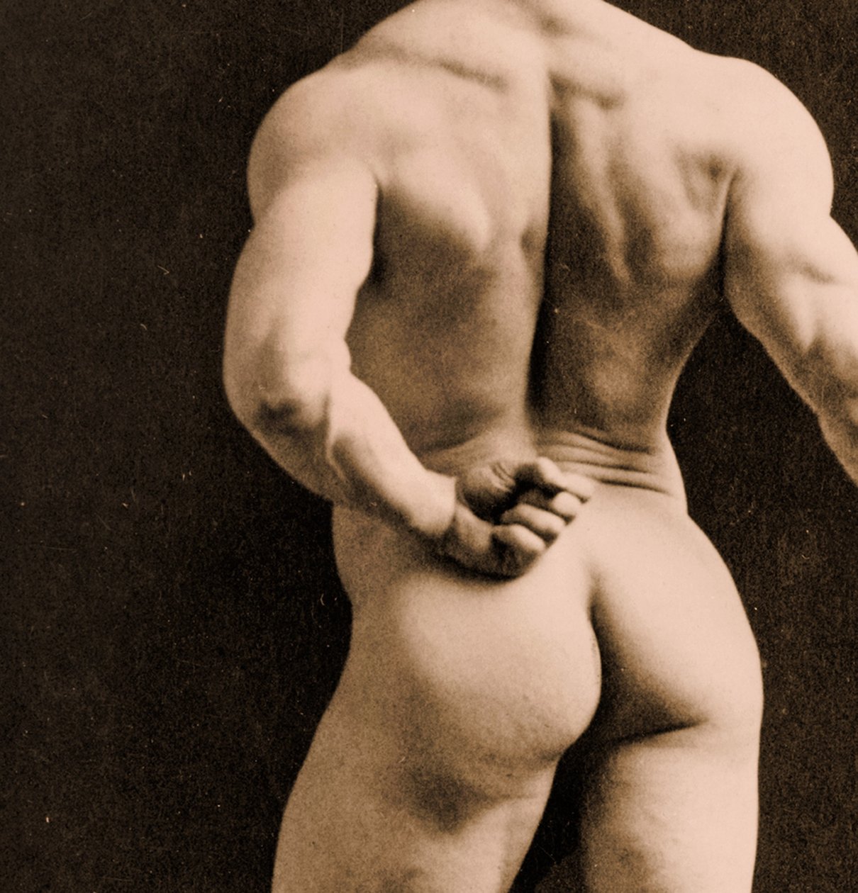 Eugen Sandow, in klassieke oude Grieks-Romeinse pose, ca. 1893 door Napoleon Sarony