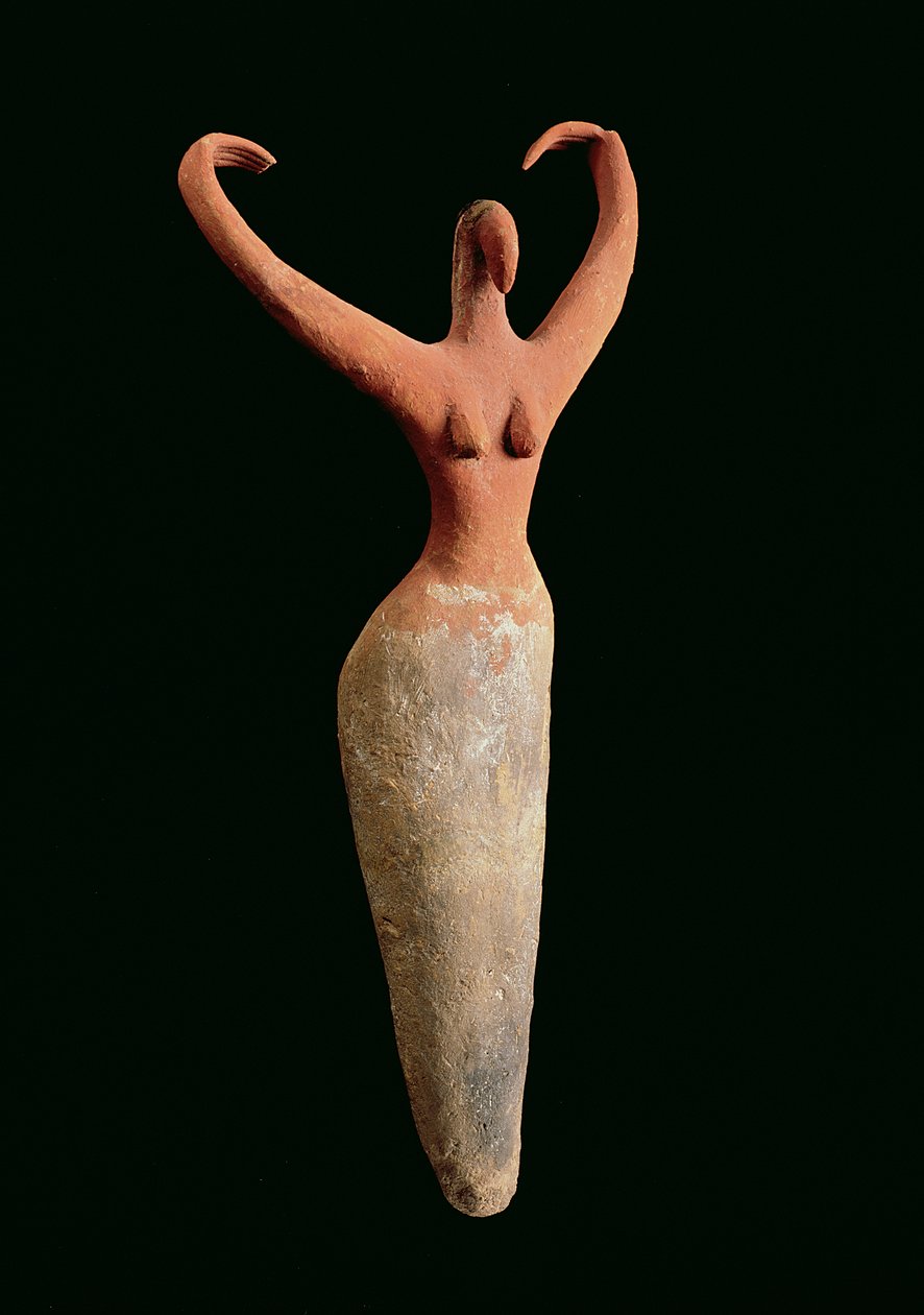 Vrouwelijk beeldje, uit El Mamariya, c.3600-3500 v.Chr. door Naqada I Period Egyptian