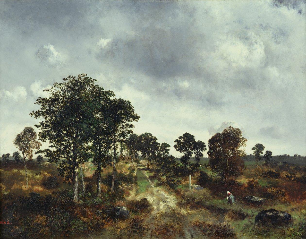Landschap door Narcisse Virgile Diaz de la Peña