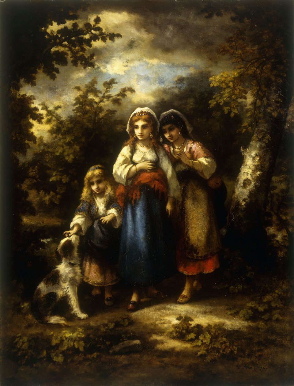 De wandelaars door Narcisse Virgile Diaz de la Peña