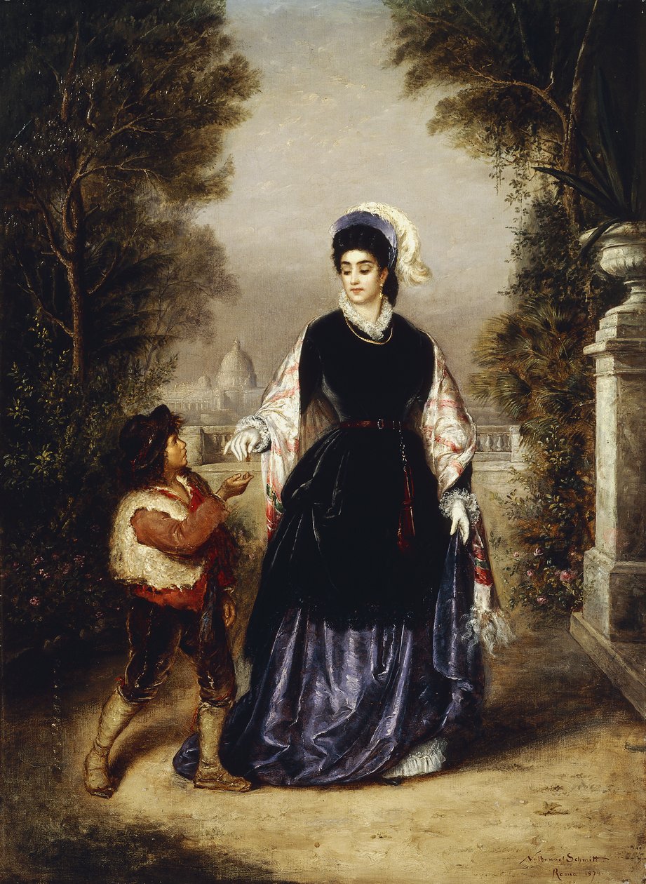 De gulle dame, 1874 door Nathanial Schmitt