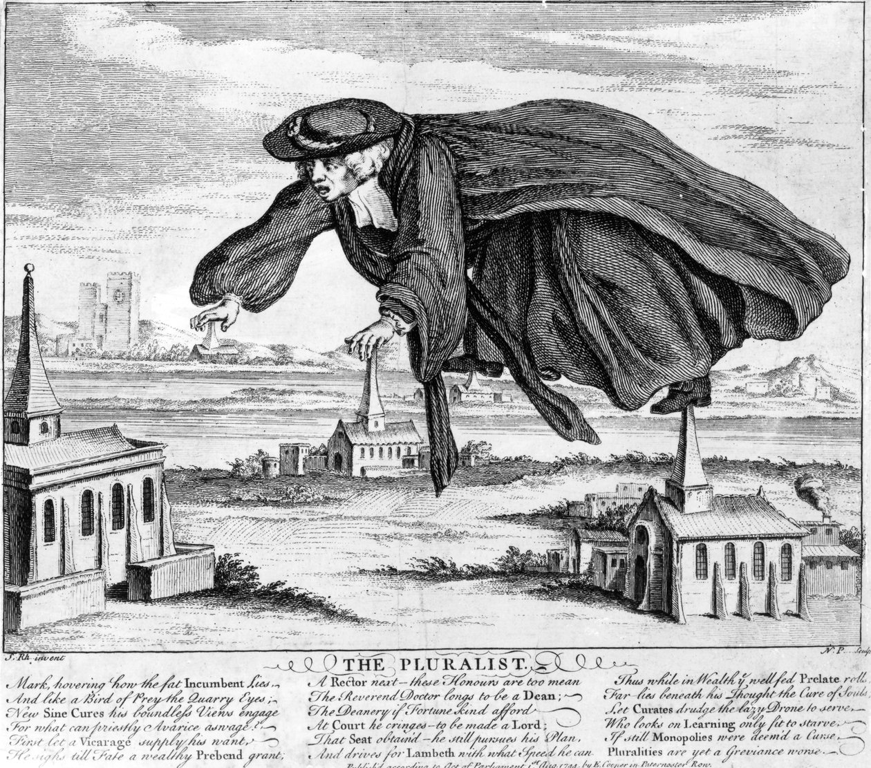 De Pluralist, ca. 1744 door Nathaniel Parr