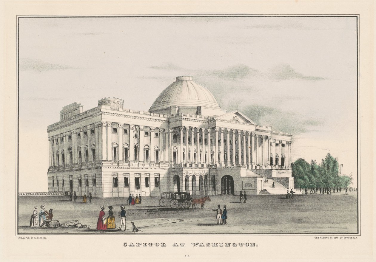 Capitool in Washington door Nathaniel Currier