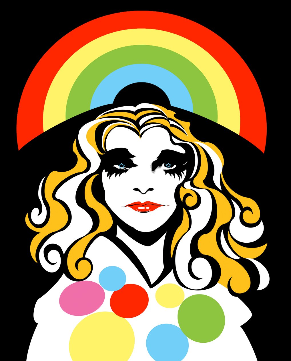 Alison Goldfrapp, Engelse popzangeres, kleur grafische karikatuur, 2010 door Neale Osborne