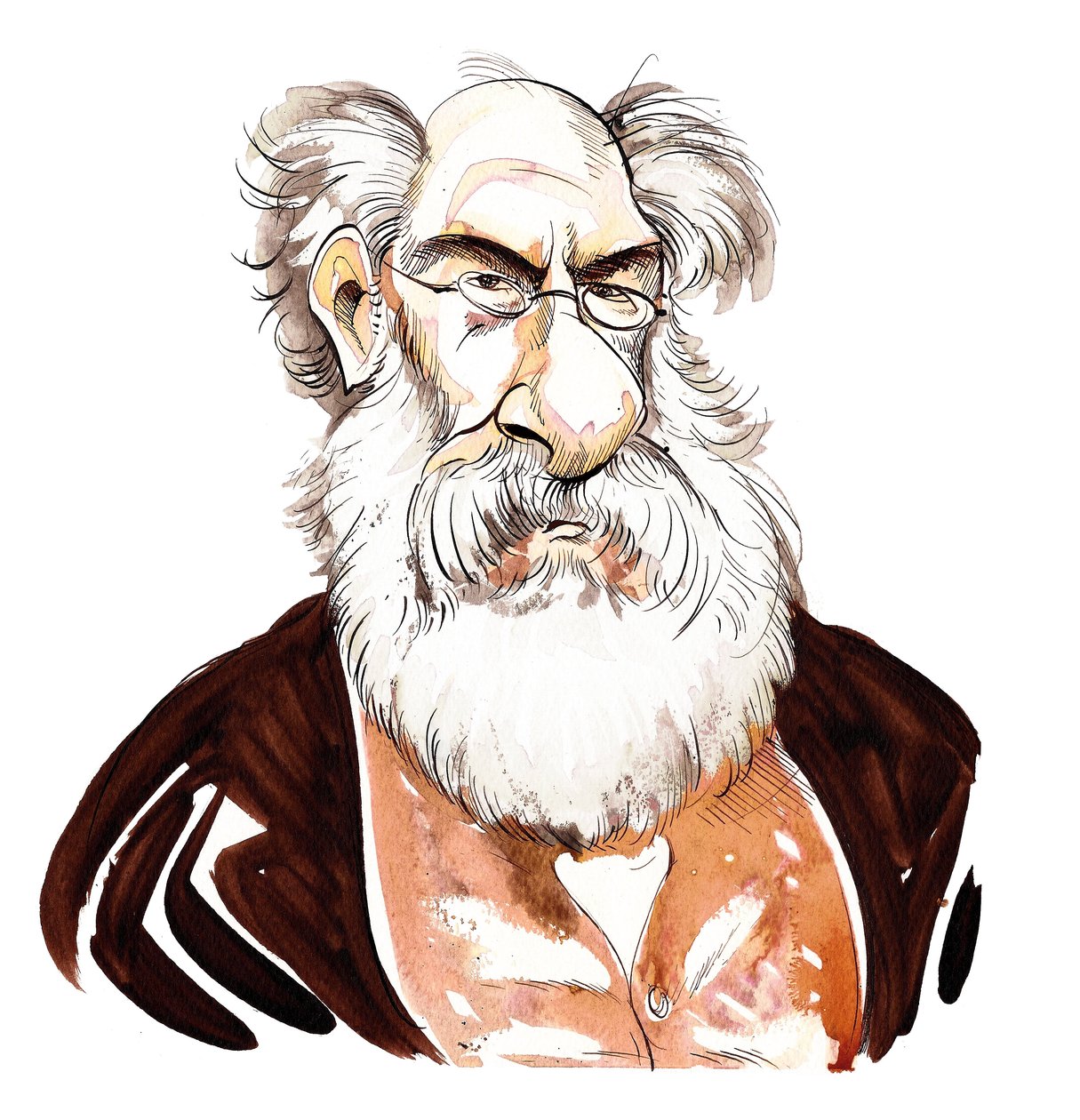Anthony Trollope - kleurenkarikatuur van Engelse romanschrijver (1815-82) door Neale Osborne