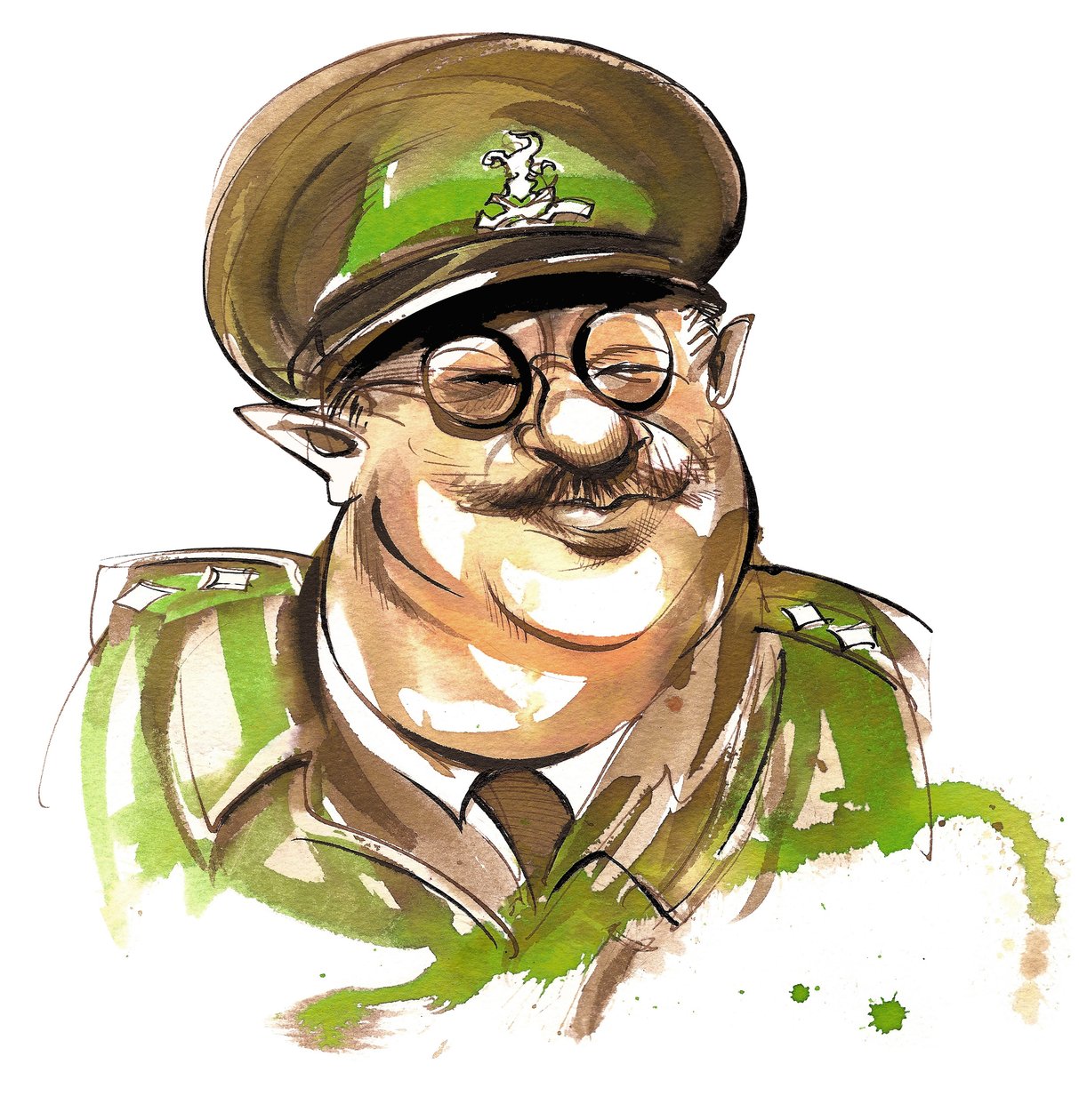 Arthur Lowe als Captain George Mainwaring in BBC-televisiekomedie Dads Army door Neale Osborne