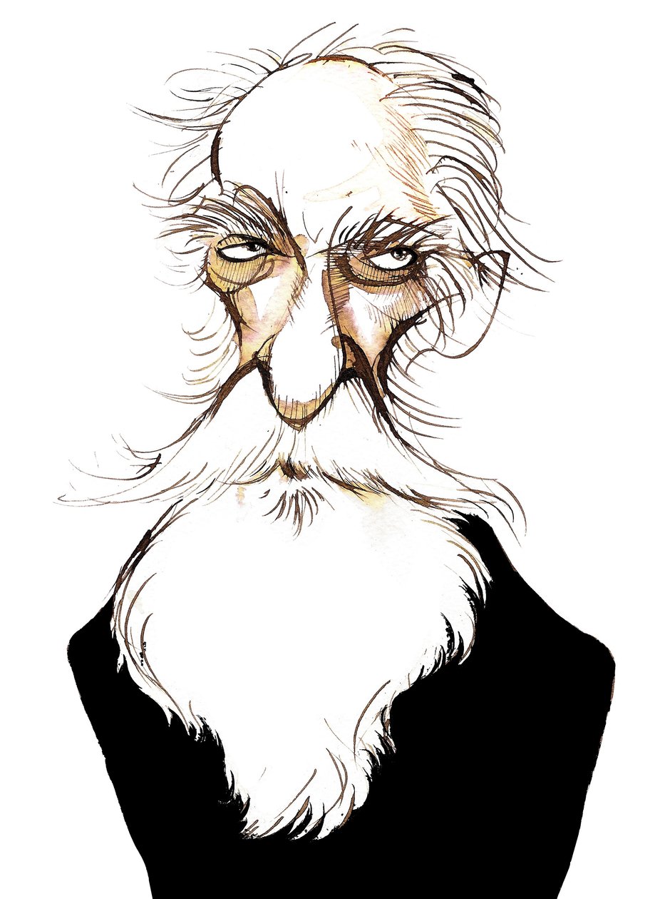 Charles Koechlin, Franse componist en schrijver over muziek, (1867 - 1950) karikatuur door Neale Osborne