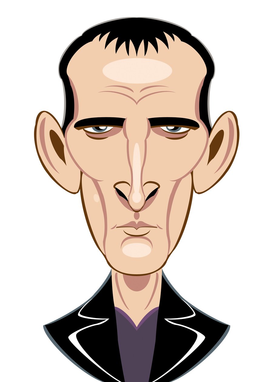 Christopher Eccleston als Doctor Who - karikatuur door Neale Osborne