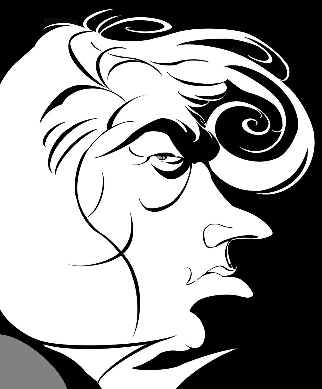 Dmitri Hvorostovsky - karikatuur van de Russische operazanger (bariton) door Neale Osborne