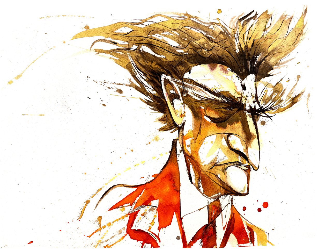 Edgard Varèse - kleurenkarikatuur door Neale Osborne