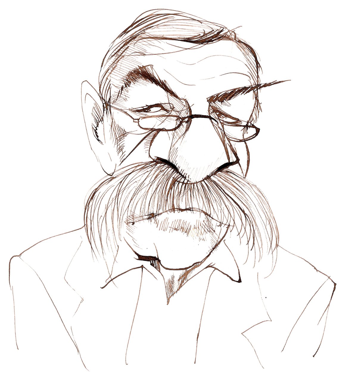 Günter Grass, Duitse romanschrijver, dichter, toneelschrijver en kunstenaar; karikatuur door Neale Osborne