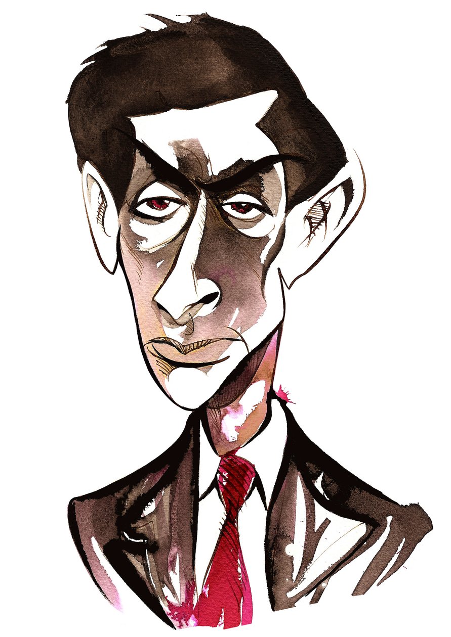 Hans Krása - kleurenkarikatuur door Neale Osborne