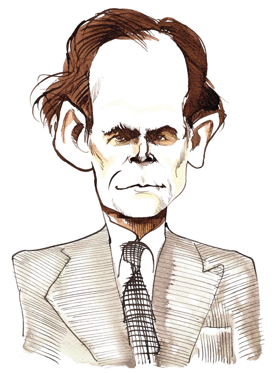 Humphrey Searle (Engelse componist, 1915-82) inktkarikatuur door Neale Osborne