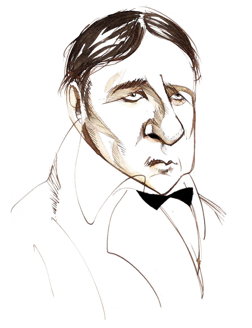 Jean Auguste Dominique Ingres, Franse kunstenaar en senator, professor aan de École des Beaux-Arts, en directeur van de Franse Academie in Rome, (1780 - 1867) karikatuur door Neale Osborne