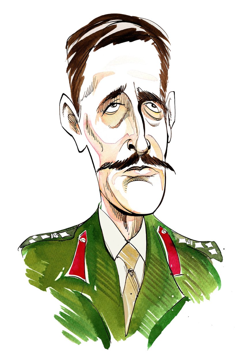 Nicholas Courtenay - karikatuur van Engelse acteur, 1929 - 2011 door Neale Osborne